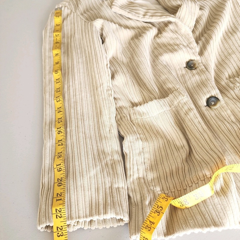 Free People We the Free Corduroy Jacket Blazer Womens XS Cream Oversized Relaxed - Picture 12 of 12